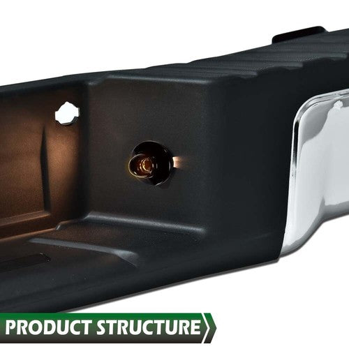 Solid Spare Fit For 2009-2014 Ford F150 Truck Chrome Complete Rear Steel Bumper Assembly