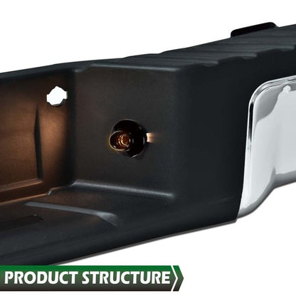 Solid Spare Fit For 2009-2014 Ford F150 Truck Chrome Complete Rear Steel Bumper Assembly