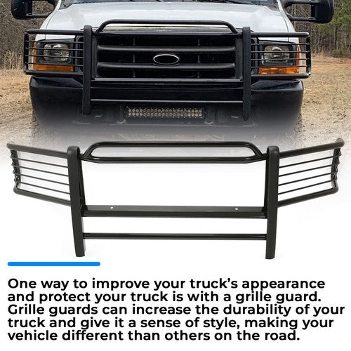 Solid Spare Steel Grille Grill/Brush/Headlight Guard For 99-07 Ford F250-F550 Super Duty