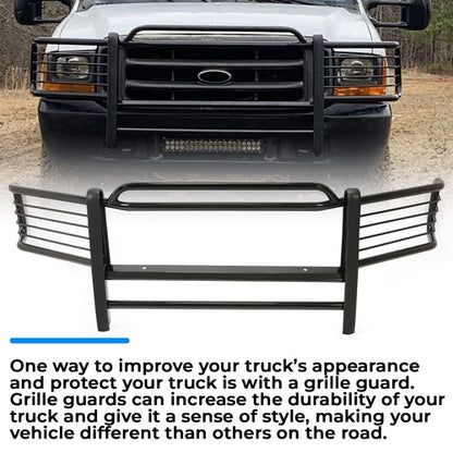 Solid Spare Steel Grille Grill/Brush/Headlight Guard For 99-07 Ford F250-F550 Super Duty