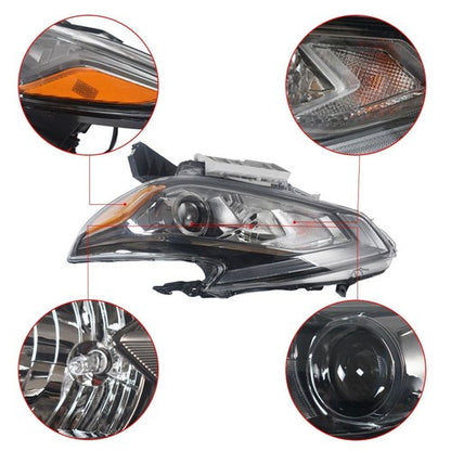 Solid Spare For Nissan Altima 2016-2018 Headlights W/O LED DRL Black Driver Left Side LH
