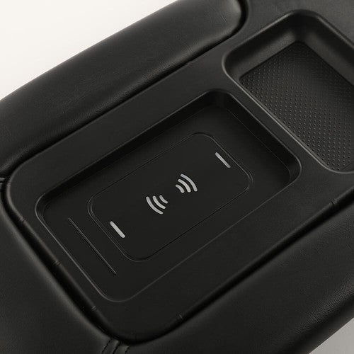 Solid Spare Fit For 01-07 Chevrolet Center Console Lid Wireless Charging Armrest Black