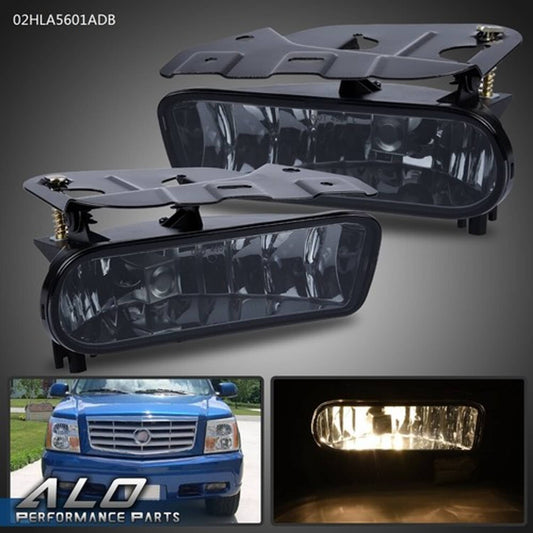 Solid Spare Fit For 2002-2006 Cadillac Escalade Smoke Fog Light Driving Lamps Left+Right