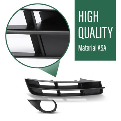 Solid Spare Fit For 10-15 Audi Q7 Standard Front Bumper Lower Fog Light Grille Covers Trim