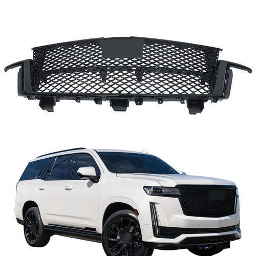 Solid Spare For Cadillac Escalade 2021-2023 Front Bumper Grille Gloss Black 84830289