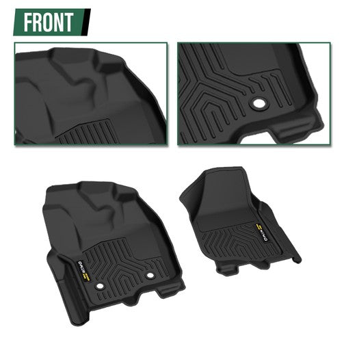 Solid Spare TPE Floor Mats Fit For 2012-2016 Ford F-250/F-350/F-450 SuperCrew/Crew Cab