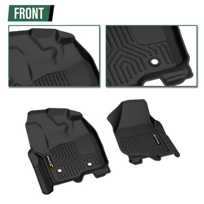 Solid Spare TPE Floor Mats Fit For 2012-2016 Ford F-250/F-350/F-450 SuperCrew/Crew Cab