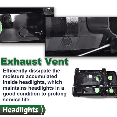 Solid Spare LED DRL Smoke/Black Headlights Bumper Lamps New Fit For 92-96 Ford F-150 Bronco