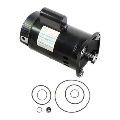 Solid Spare 1HP B2848 B848 Single Speed Pool Pump Motor Y56Y Frame Square Flange W/GO-KIT-32