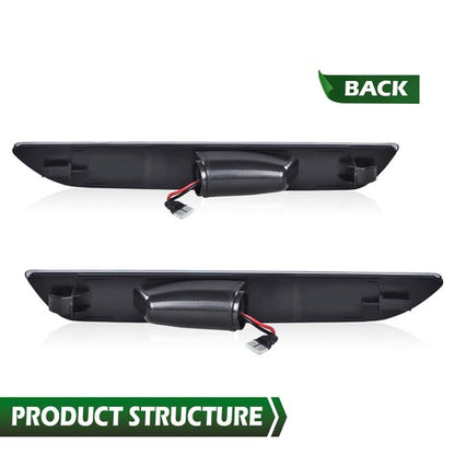 Solid Spare Fit For 2015-2022 Ford Mustang LED Rear Side Marker Lights Clear Left+Right