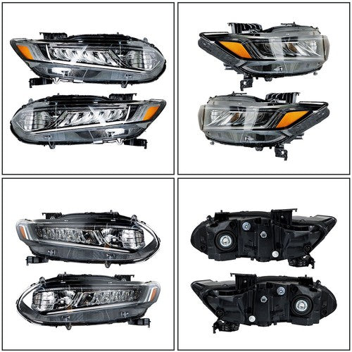 Solid Spare Left&Right Side Headlights W/LED DRL For Honda Accord 2018-2019 20 Halogen Clear