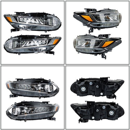 Solid Spare Left&Right Side Headlights W/LED DRL For Honda Accord 2018-2019 20 Halogen Clear