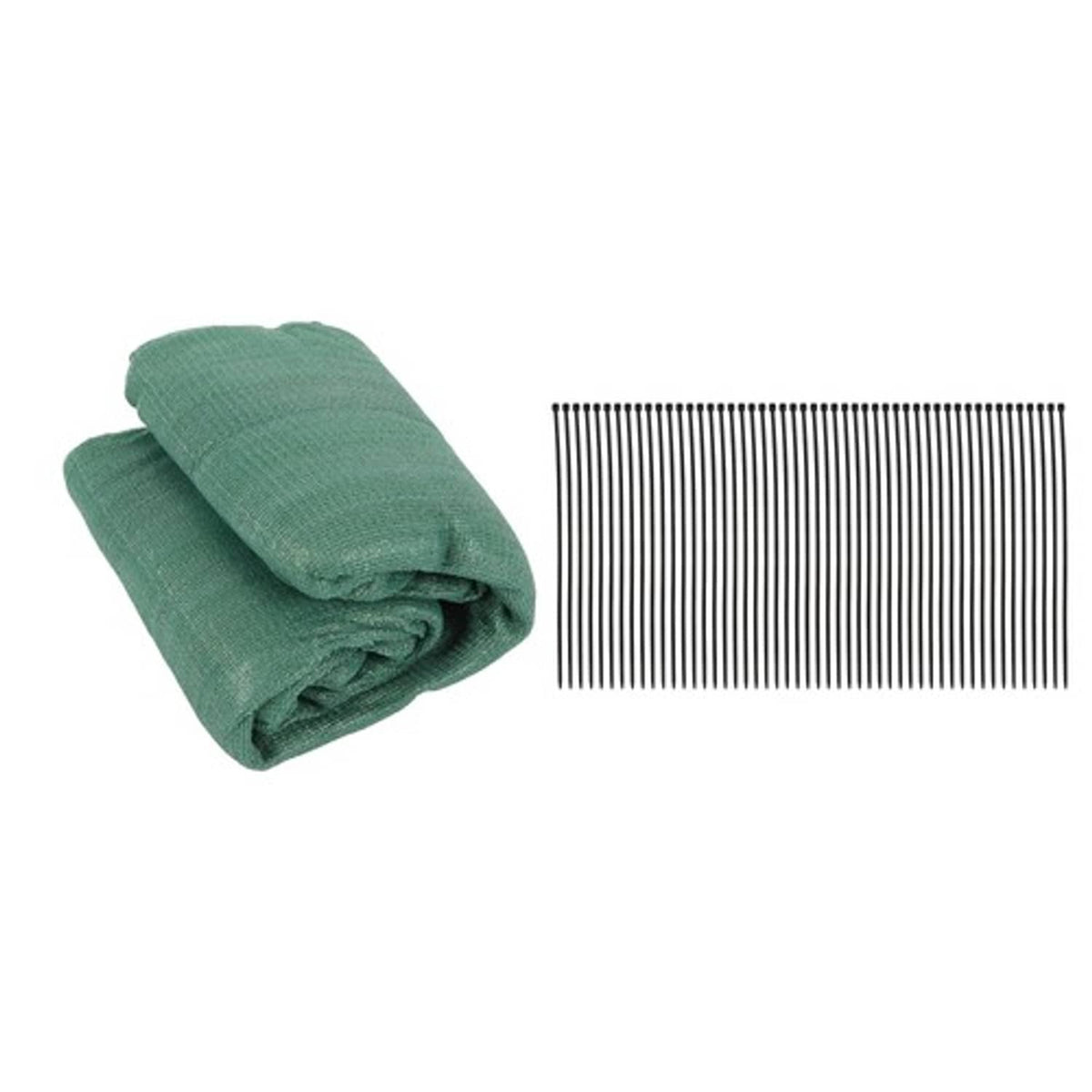 Solid Spare Garden Fence Privacy Screen Cover Mesh 4FTx50FT Dark Green with zip ties
