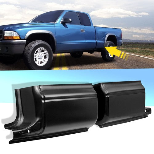 Solid Spare Left & Right Steel Cab Corners For 97-04 Dodge Dakota 2 door Extended / Club Cab