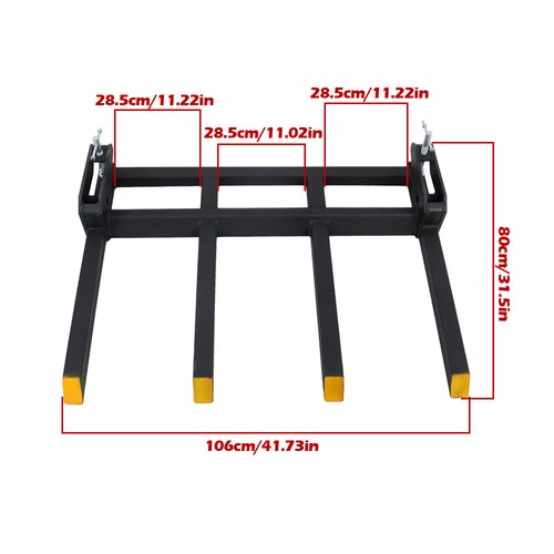 Solid Spare 2500lbs Clamp on Heavy Debris Fork for Tractor Skid Steer Buckets Universal 42"