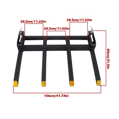 Solid Spare 2500lbs Clamp on Heavy Debris Fork for Tractor Skid Steer Buckets Universal 42"