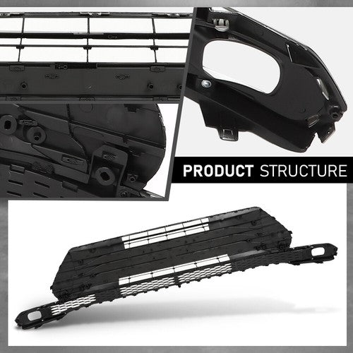 Solid Spare Fit For 2021-2025 Toyota Sienna W/O Sensor Hole Front Bumper Lower Grille Grill