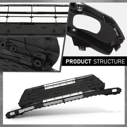 Solid Spare Fit For 2021-2025 Toyota Sienna W/O Sensor Hole Front Bumper Lower Grille Grill