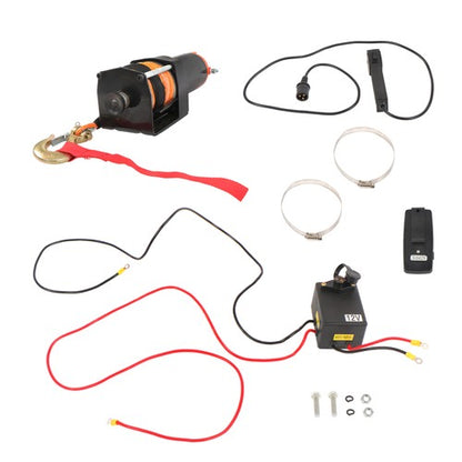 Solid Spare 2500 lbs Electric Winch 50ft Synthetic Rope 12VDC/1.2HP Wireless & Wired Remote