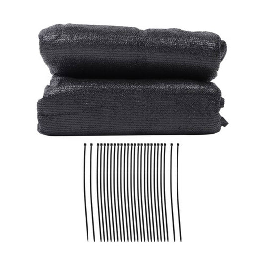 Solid Spare Garden Privacy Fence 5FTx50FT Heavy Duty Barrier Net With Zip Ties Black