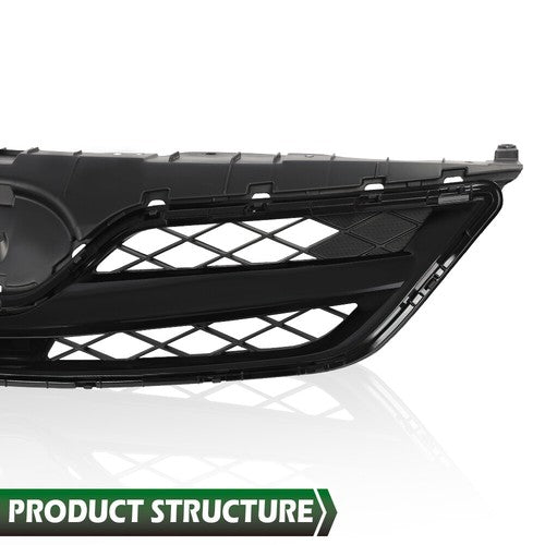 Solid Spare Fit For 2011-2013 Toyota Corolla Front Bumper Upper Grille Grill Black TO1200340