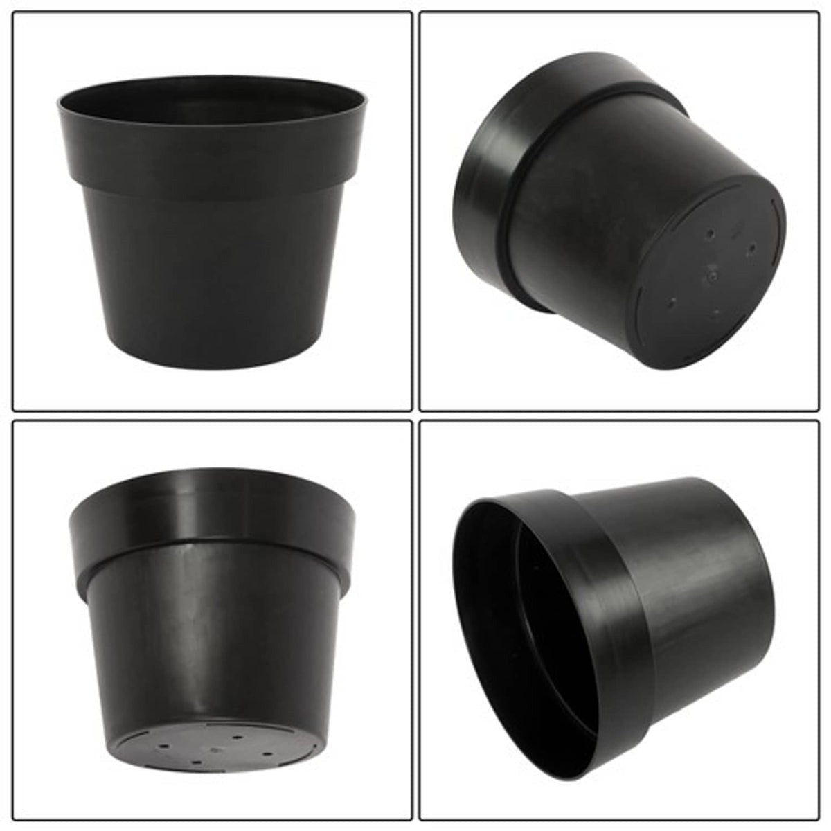 Solid Spare Heavy Duty 5 Gallon Planters Plastic Nursery Pots Flower Plant Pots 5 Pack