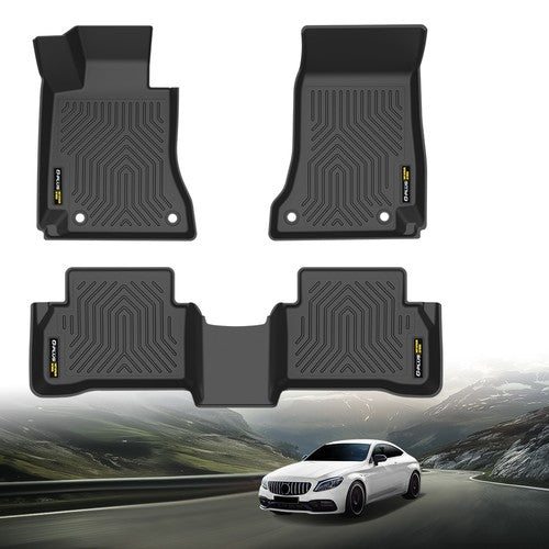 Solid Spare Fit For 2015-2021 Mercedes-Benz C-Class Sedan All Weather TPE Floor Mats Liners