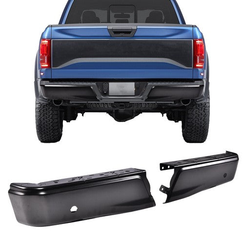 Solid Spare Fit For 2015-2020 Ford F-150 Black Left Right Rear Bumper Ends W/ Park FO1102383