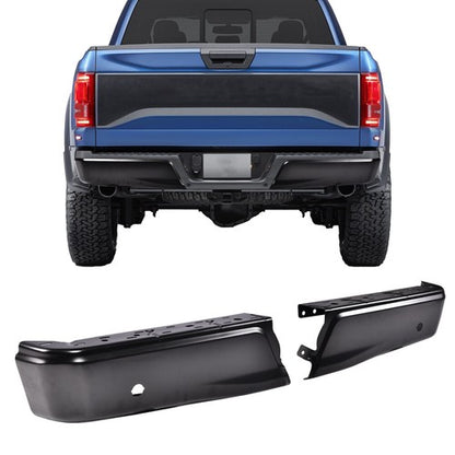Solid Spare Fit For 2015-2020 Ford F-150 Black Left Right Rear Bumper Ends W/ Park FO1102383