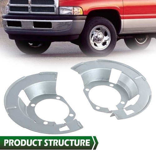 Solid Spare Front Left & Right Side Brake Dust Shield Fit For 2000-2002 Dodge Ram 2500 3500