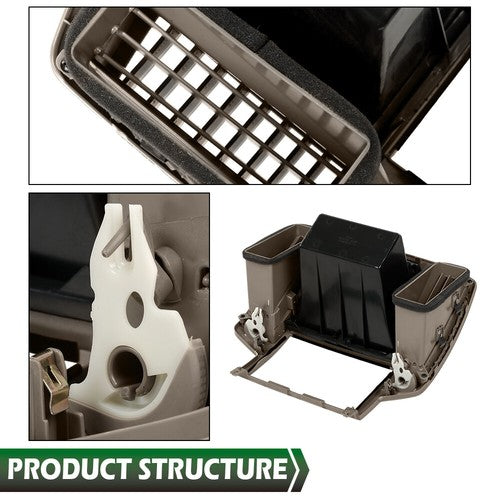 Solid Spare Fit For 05-06 Nissan Altima Dash Radio Center Air Vent Trim Bezel Storage Brown
