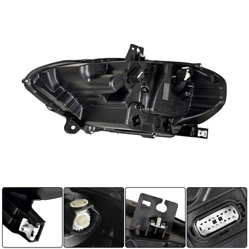 Solid Spare Black Headlight LED DRL Projector Lamp Right Side Fit For Ford Mustang 2018-2020