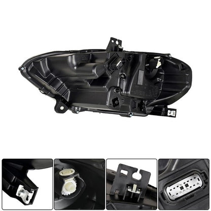 Solid Spare Black Headlight LED DRL Projector Lamp Right Side Fit For Ford Mustang 2018-2020