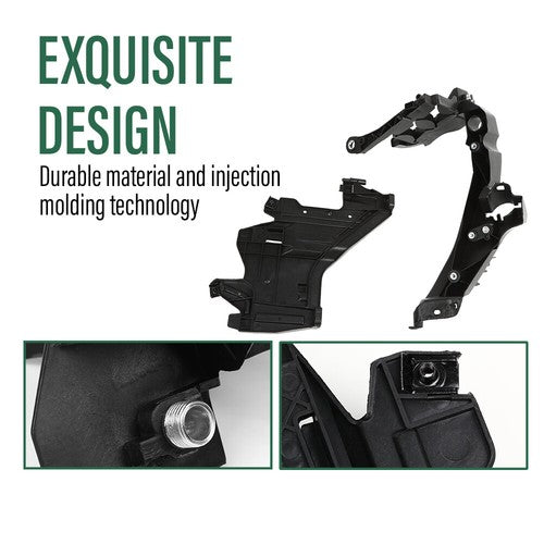 Solid Spare Fit For AUDI A4 B8 08-12 S4 Headlight Mount Bracket Support + Base Plate Kit