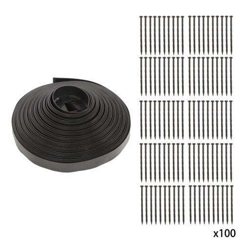 Solid Spare 80ft Landscape Edging with 100 Spikes Garden Edging for Lawn 2 Inch Tall