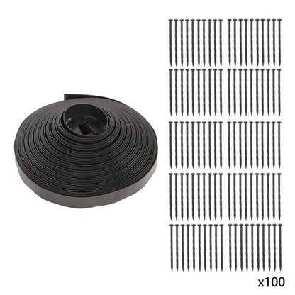 Solid Spare 80ft Landscape Edging with 100 Spikes Garden Edging for Lawn 2 Inch Tall