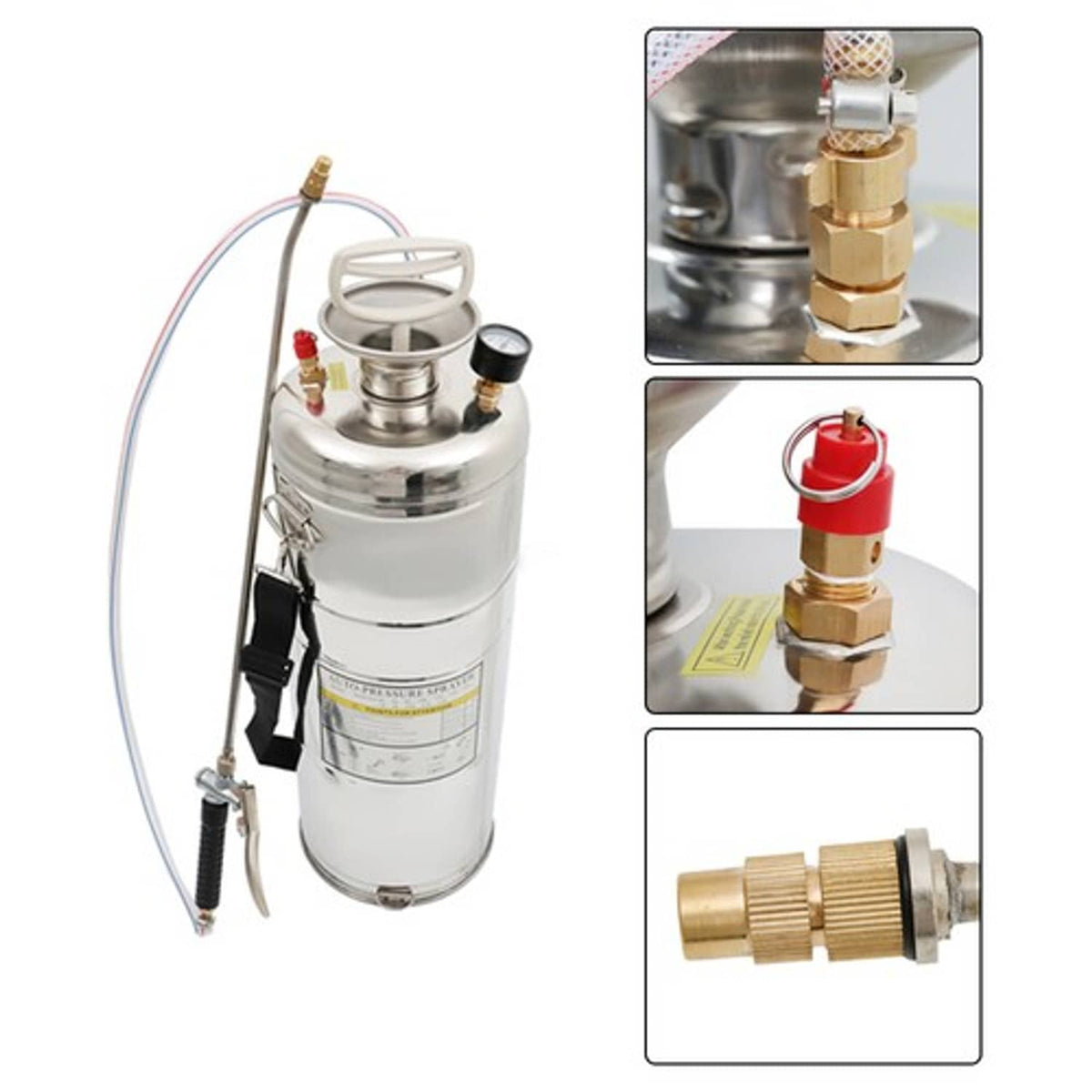Solid Spare Stainless Steel Sprayer 3 Gallon Hand Pump Sprayer Lawn And Garden Cleaning