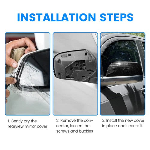 Solid Spare 2X Gloss Black Side Mirror Cover Cap Replacement For Toyota Tundra Sequoia 07-19