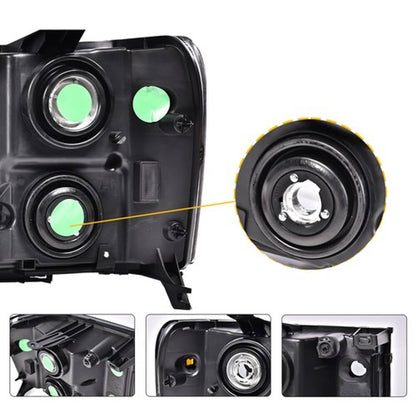 Solid Spare Fit For 2007-2014 GMC Sierra 1500 2500 3500 Smoked/Black Headlight Head Lamps