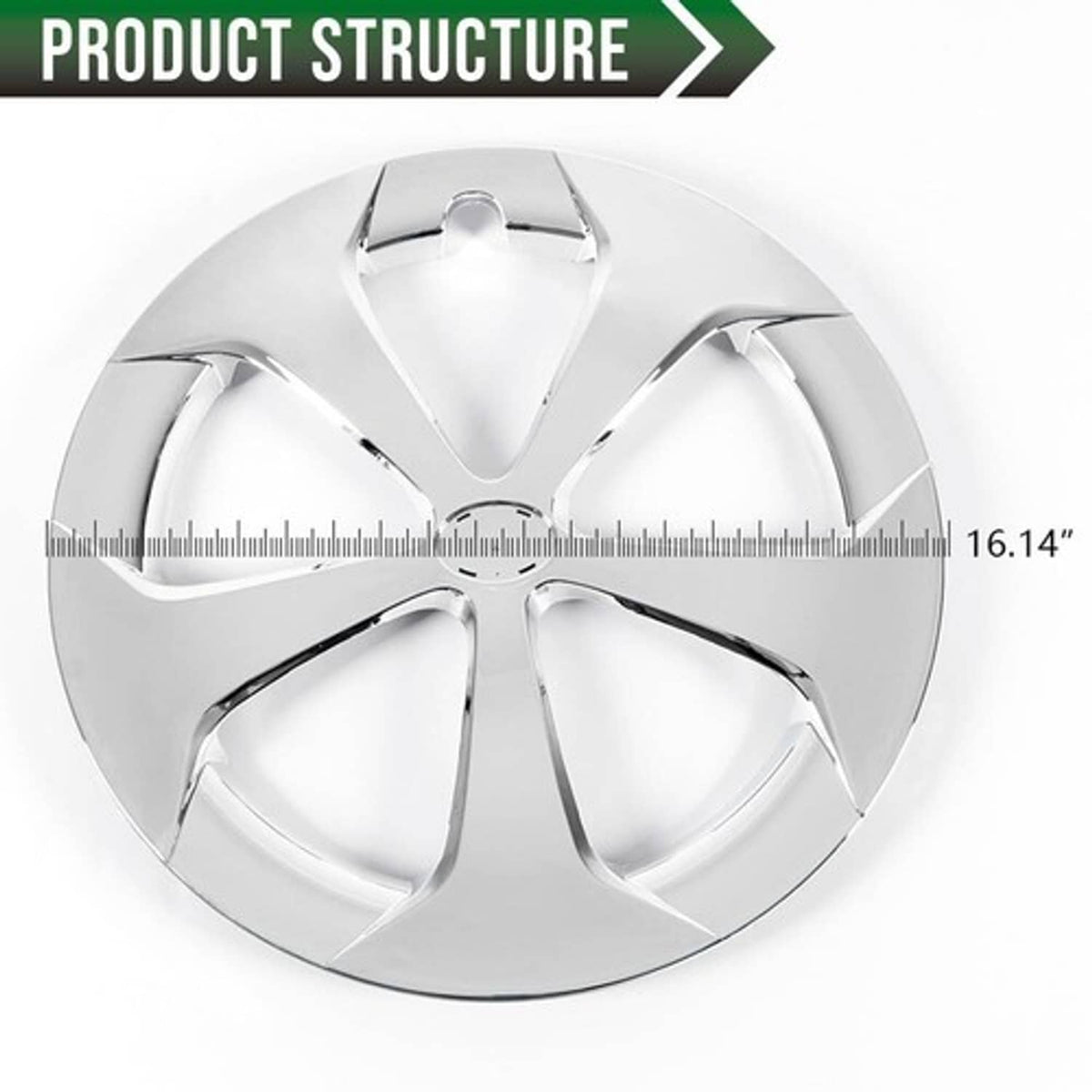 Solid Spare Fit For 2012-2015 Toyota Prius/Prius C 16 Inch Hub Cap Wheel Cover Silver 4pcs