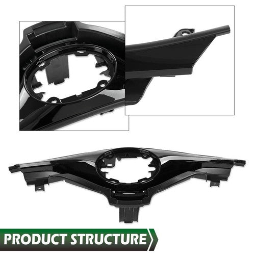Solid Spare Fit For 18-19 Toyota CHR C-HR Front Upper Bumper Grille Grill Assembly Black