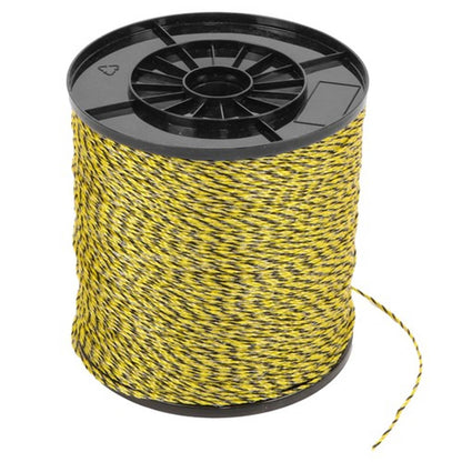 Solid Spare Yellow & Black 3500Ft 1067m 6 Stainless Steel Strands 1/8" Fence Wire