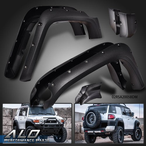 Solid Spare Fender Flares Fit For 2007-2014 FJ Cruiser Pocket Rivet Wheel Cover Textured