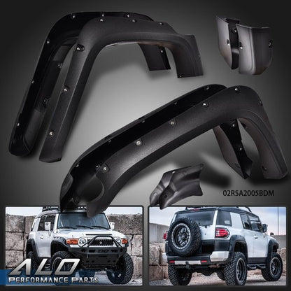 Solid Spare Fender Flares Fit For 2007-2014 FJ Cruiser Pocket Rivet Wheel Cover Textured