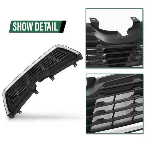 Solid Spare Fit For 2019-2021 Subaru Forester Front Bumper Lower Grille Grill Black Chrome