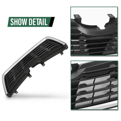 Solid Spare Fit For 2019-2021 Subaru Forester Front Bumper Lower Grille Grill Black Chrome