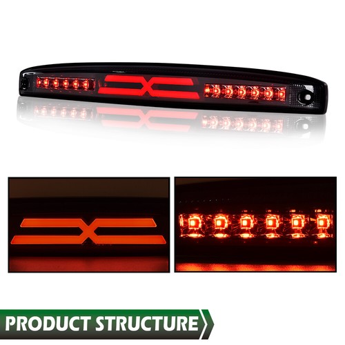 Solid Spare Fit For 03-06 Dodge Ram 2500 3500 LED Rear Center Tailgate Brake Light Smoke