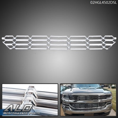 Solid Spare Fit For 16-18 Chevy Silverado 1500 Chrome Grille Overlay Snap On Insert