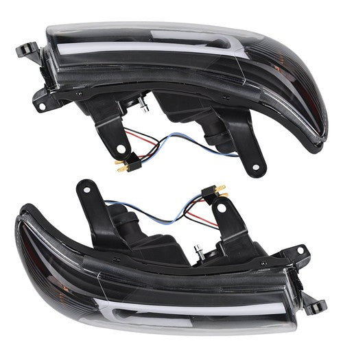 Solid Spare For Toyota Tacoma 2005-2011 Black LED Tube Projector Headlights Headlamp Pair
