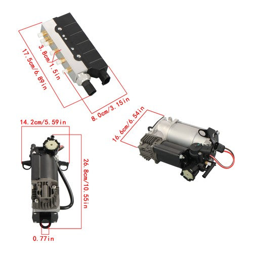 Solid Spare 2203200104 Air Ride Compressor &Valve Block Assembly For Mercedes W220 S500 S350